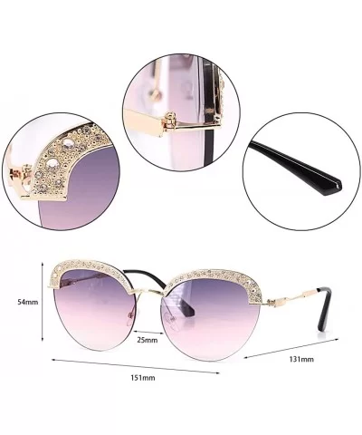 Fashion Sunglasses for Women - Delicate Square Glasses Matel Frame UV400 Protection - Pink-purple - CV198ZY59GX $22.62 Square