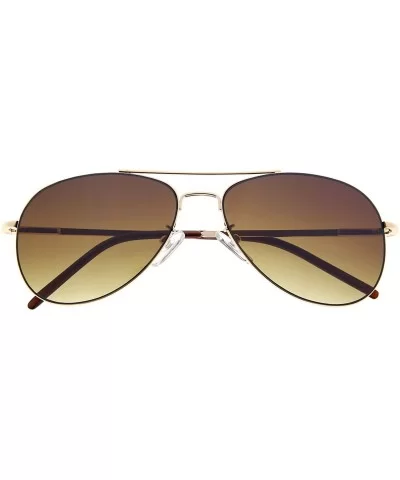 Manhattan Classic Mirrored Aviator Sunglasses - Gold Gradient - CO11JEIG0FZ $45.72 Aviator