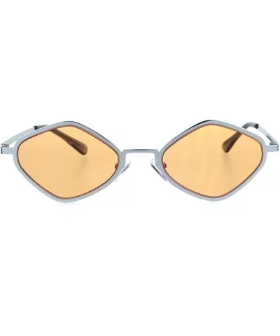 Hippie Diamond Shape Metal Rim Pimp Retro Sunglasses - Silver Orange - C218I4G39YI $12.88 Square