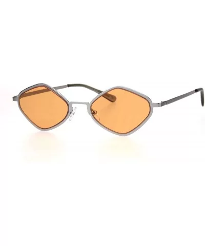 Hippie Diamond Shape Metal Rim Pimp Retro Sunglasses - Silver Orange - C218I4G39YI $12.88 Square