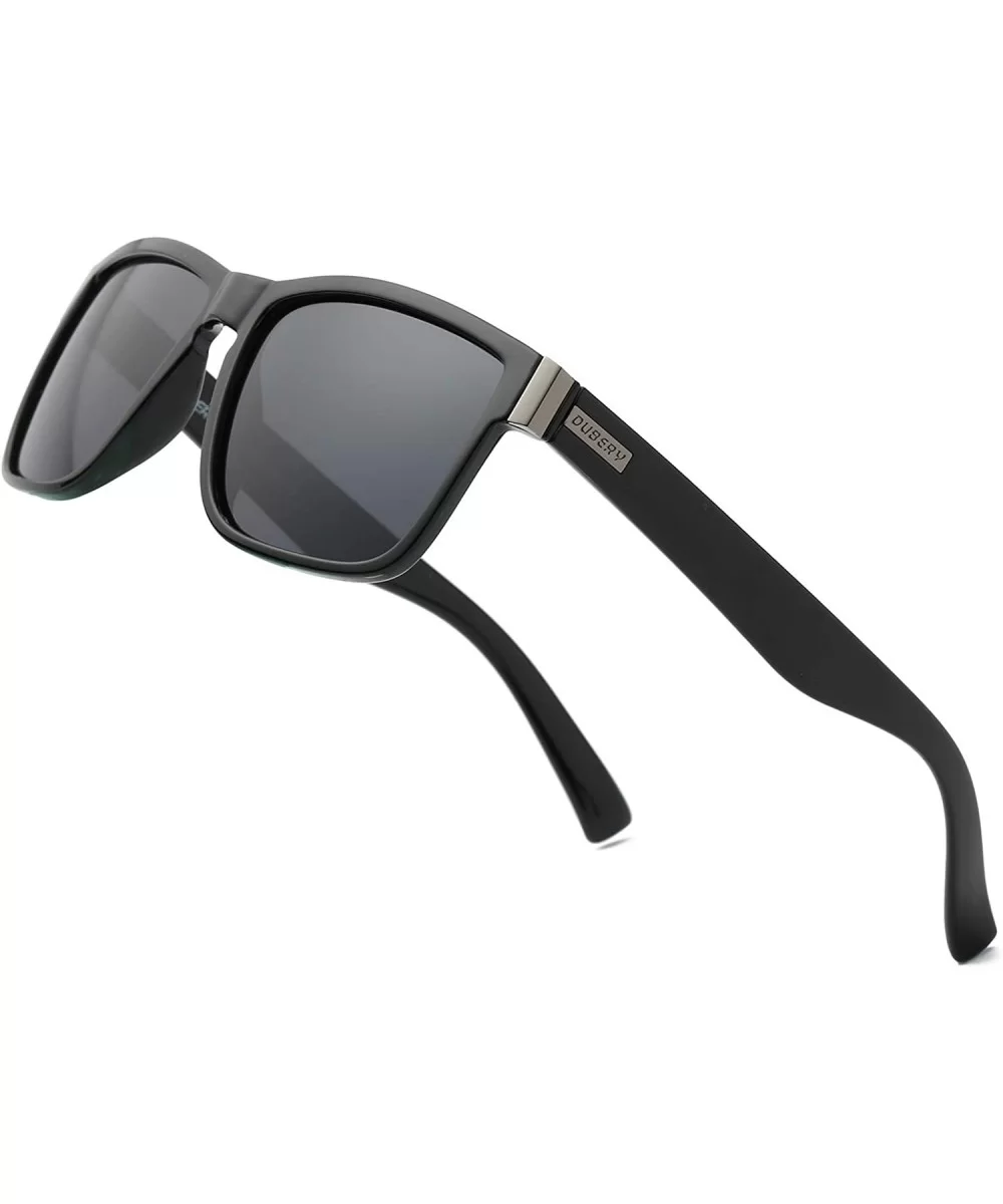 Vintage Polarized Sunglasses for Men Women Retro Square Sun Glasses D518 - Black/Black - CH18H830NT0 $28.42 Round