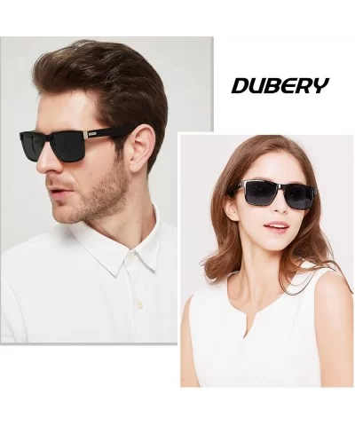 Vintage Polarized Sunglasses for Men Women Retro Square Sun Glasses D518 - Black/Black - CH18H830NT0 $28.42 Round