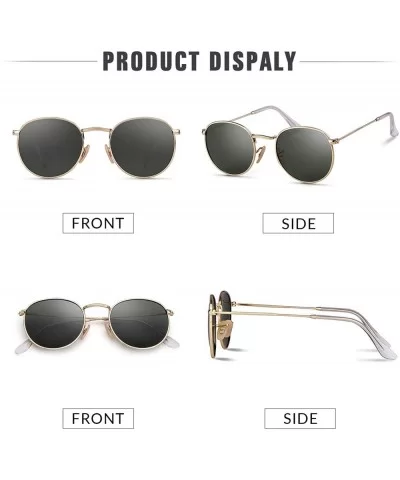 Round Polarized Sunglasses for Men Women Vintage Designer Circle Lens Sun Glasses - Gold Frame G15 Polarized Lens - CG18I8G9E...