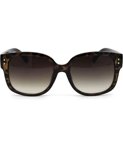 Womens Rectangular Chic Butterfly Designer Fashion Mod Sunglasses - Tortoise Gradient Brown - CH193MT2534 $13.68 Rectangular