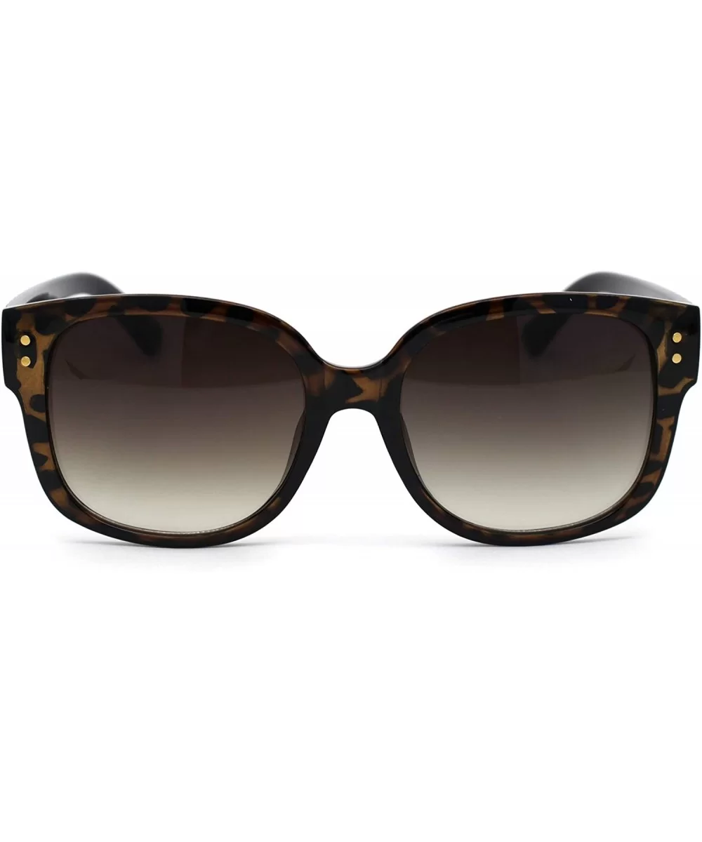 Womens Rectangular Chic Butterfly Designer Fashion Mod Sunglasses - Tortoise Gradient Brown - CH193MT2534 $13.68 Rectangular