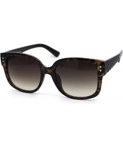 Womens Rectangular Chic Butterfly Designer Fashion Mod Sunglasses - Tortoise Gradient Brown - CH193MT2534 $13.68 Rectangular