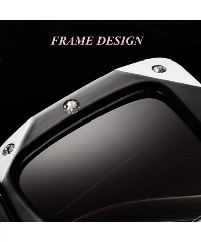 Square Diamond Sunglasses-Owersized Thick Frame Eyewear-Vintage Shade Glasses - B - CC190EDA5TW $55.31 Rectangular