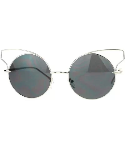 High Fashion Sunglasses Womens Wire Metal Round Cateye Shades - Silver - CL188AO0Y6O $14.50 Round