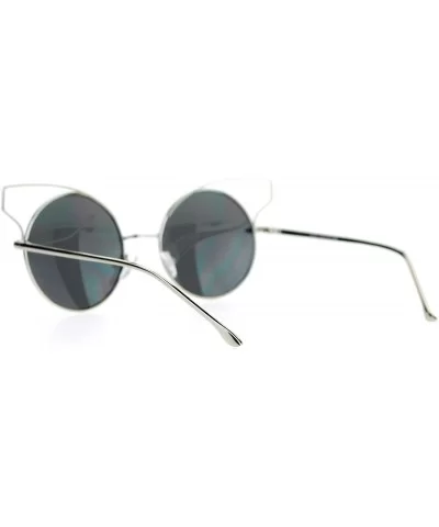 High Fashion Sunglasses Womens Wire Metal Round Cateye Shades - Silver - CL188AO0Y6O $14.50 Round