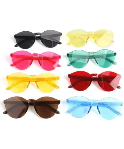 Polarized Sunglasses for Men Women Frame Transparent Glasses Candy Color Couple Sunglasses - Red - CP18T3S9KE0 $11.56 Oversized