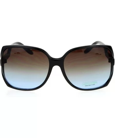 Side Expose Lens Butterfly Plastic Diva Womens Sunglasses - Black Brown Blue - CR12NRJNMB4 $14.19 Butterfly