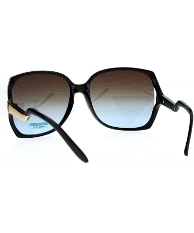 Side Expose Lens Butterfly Plastic Diva Womens Sunglasses - Black Brown Blue - CR12NRJNMB4 $14.19 Butterfly