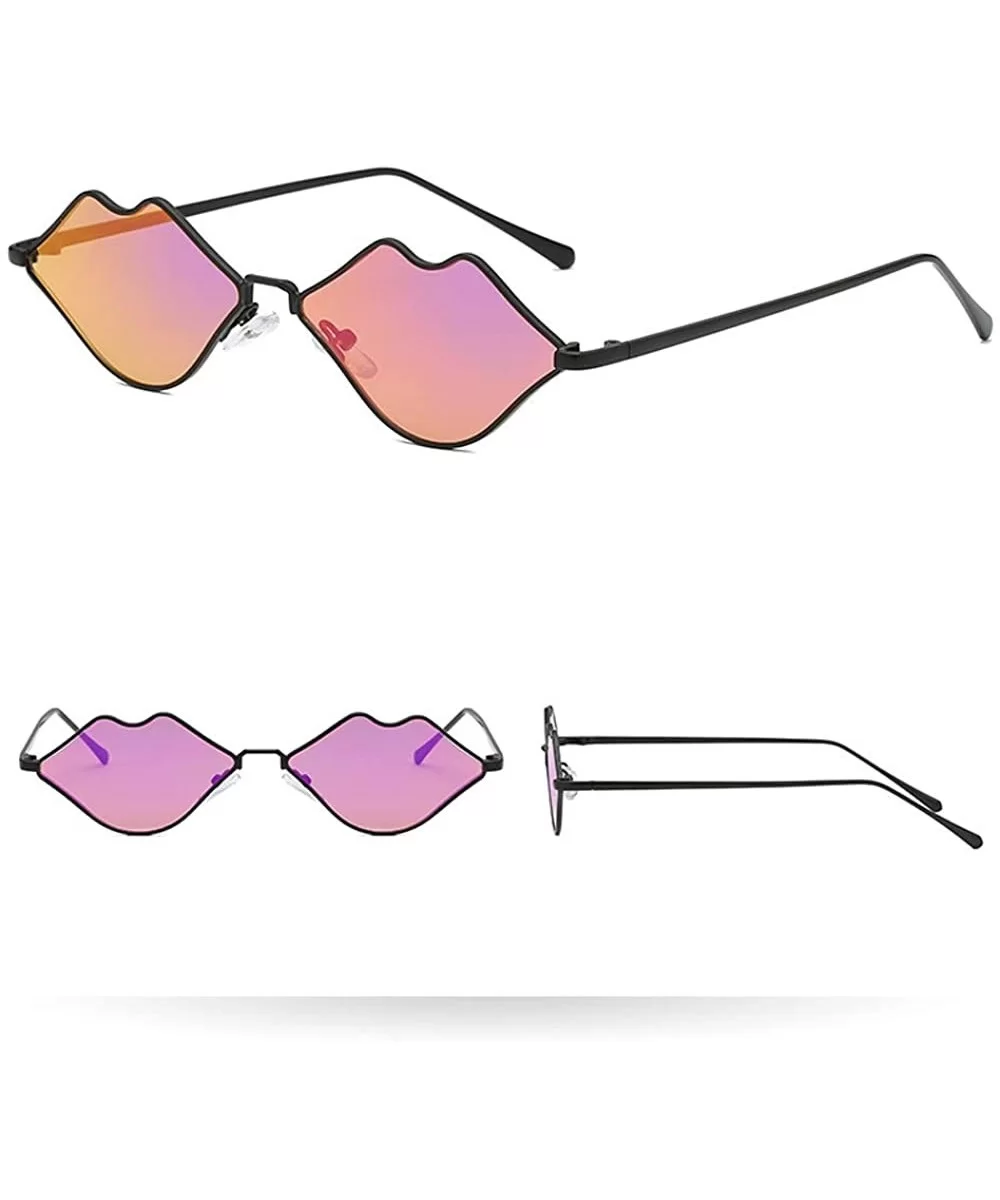 2019 New Lip Shape Sunglasses Small Frame Metal Glasses Lips Kiss Womens Cute Fashion Shades UV 400 by 2DXuixsh - CX18S7ZIAQ6...
