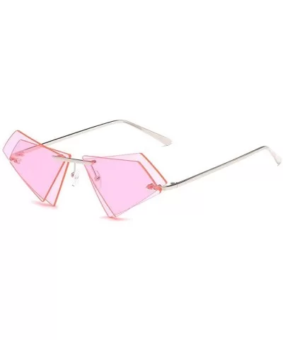 Women Fashion Sunglasses Double Triangular Ocean Slice Sunglasses With Case UV400 Protection - CX18X8Y95RI $40.26 Rimless