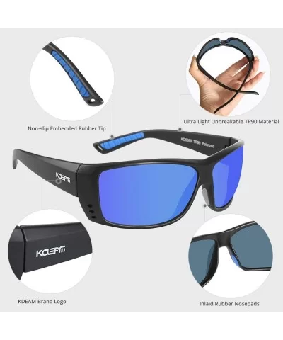 TR90 Sunglasses Men Polarized and 100% UV Protection Sports Sun Glasses Women KD6069 - Mirrored Sky Blue - CK18A8TXYHL $88.73...