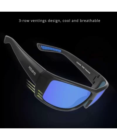 TR90 Sunglasses Men Polarized and 100% UV Protection Sports Sun Glasses Women KD6069 - Mirrored Sky Blue - CK18A8TXYHL $88.73...