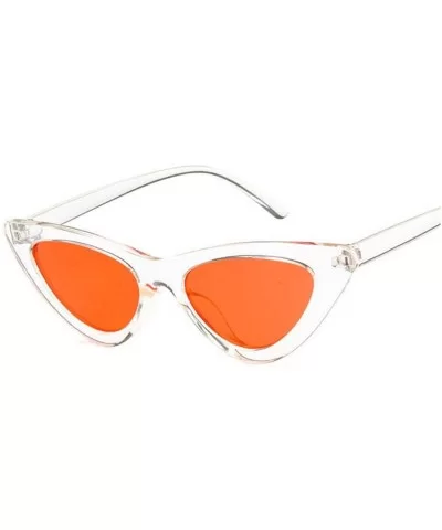 Cat Eye Women Sunglasses Fashion Luxury Brand Designer Lady Female Mirror Points Sun Glasses - Trans Red - CG198ZZ279U $57.44...