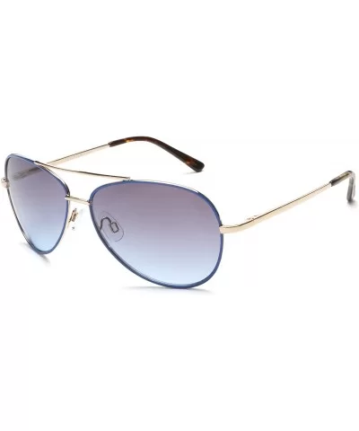 Women's A685 Aviator Sunglasses - 59 mm - Gold and Blue Frame/Gradient Blue Lens - CZ113YJULU5 $99.24 Aviator