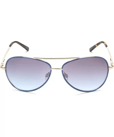 Women's A685 Aviator Sunglasses - 59 mm - Gold and Blue Frame/Gradient Blue Lens - CZ113YJULU5 $99.24 Aviator