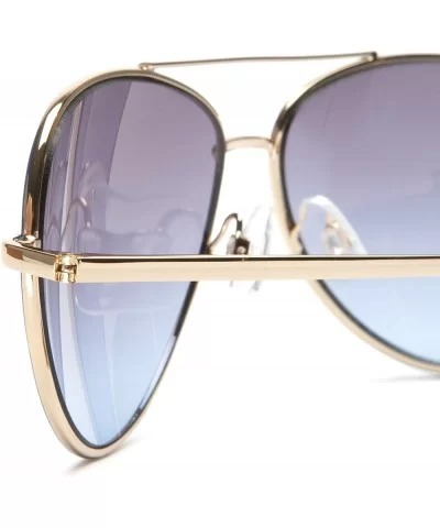 Women's A685 Aviator Sunglasses - 59 mm - Gold and Blue Frame/Gradient Blue Lens - CZ113YJULU5 $99.24 Aviator