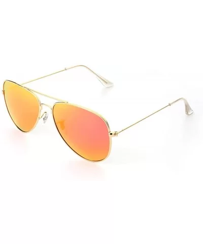 Sunglasses for Men Women Unisex Classic Aviator Polarized Metal Frame UV 400 Lens Protection - Pink - CJ18T4QMZDW $12.17 Aviator