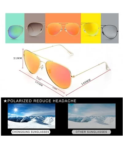 Sunglasses for Men Women Unisex Classic Aviator Polarized Metal Frame UV 400 Lens Protection - Pink - CJ18T4QMZDW $12.17 Aviator