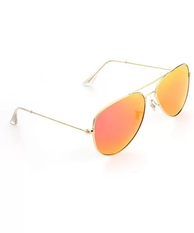 Sunglasses for Men Women Unisex Classic Aviator Polarized Metal Frame UV 400 Lens Protection - Pink - CJ18T4QMZDW $12.17 Aviator