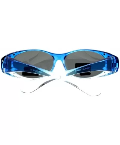 Ombre Oval Frame Black Lens Rhinestones Polarized Fit Over Sunglasses - Blue - CN11YHJ8LJT $17.73 Oval