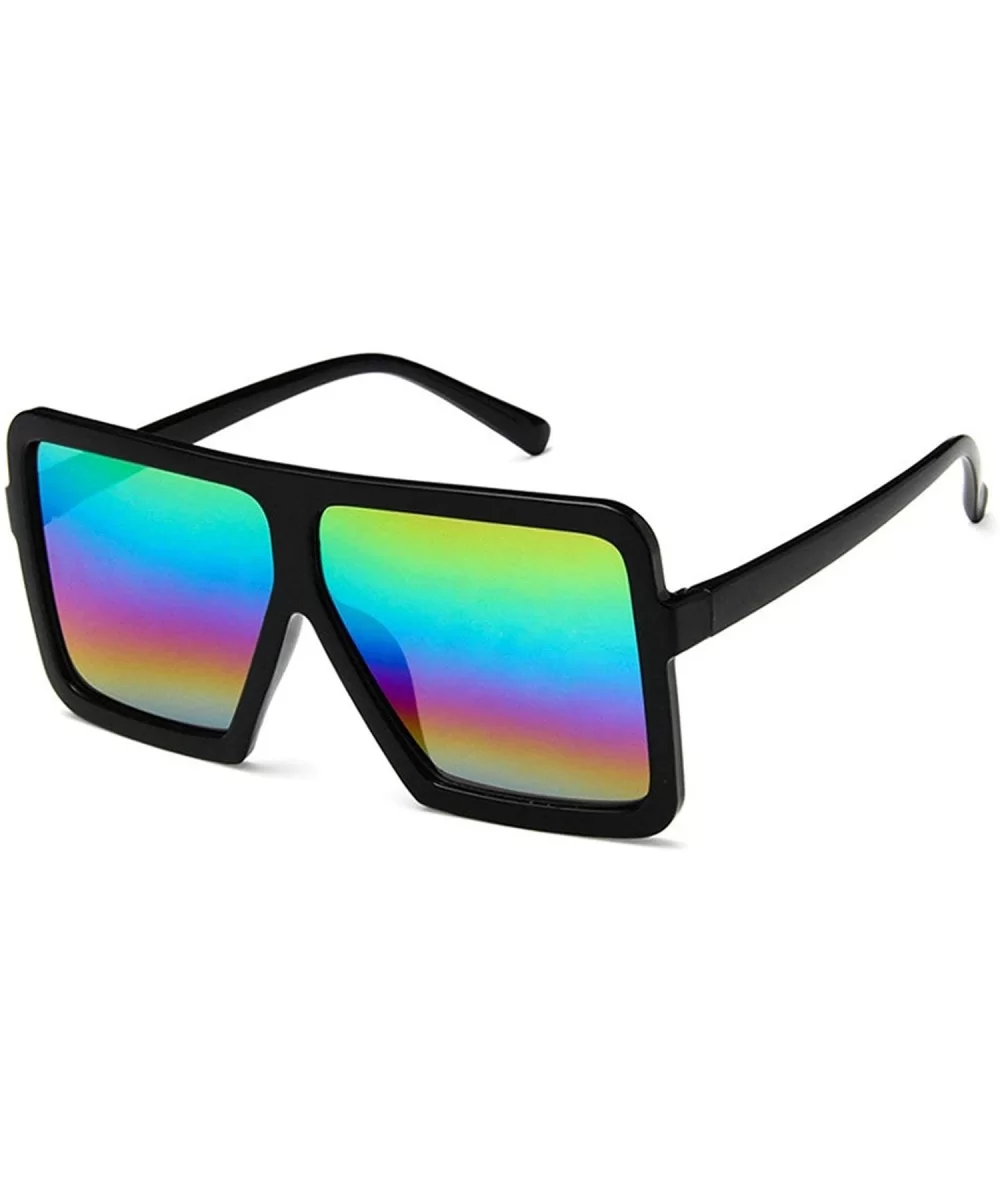 Vintage style Big Frame Trapezoidal Sunglasses for Unisex Plastic Resin UV 400 Protection Sunglasses - CW18SASDLZS $21.90 Oval