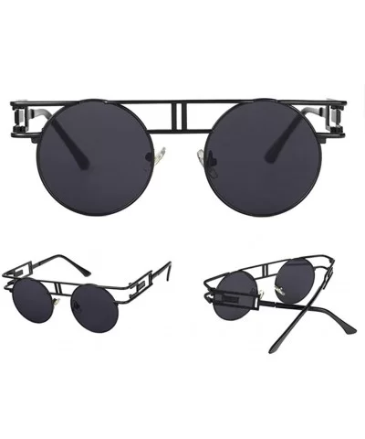 Round Sunglasses Men Women Fashion Glasses Retro Frame Vintage Sunglasses - C7 - CF18WXSDH3Y $59.80 Round