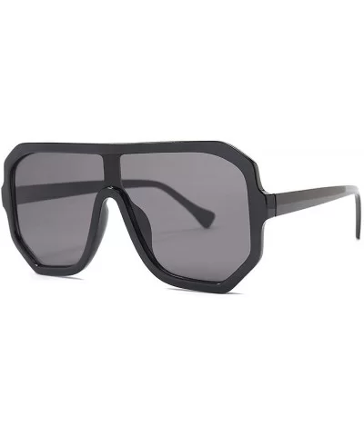 Sunglasses Women Oversize Flat Top Retro Square Sun Glasses Vintage Luxury Oculos UV400 - C1 - CC197A2QRL6 $50.52 Oversized