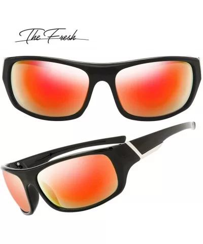 Mirror Sports Sunglasses Sun Glasses for Men Women Baseball Cycling Running - 1-shiny Black - CX18EM2D62E $24.63 Rimless