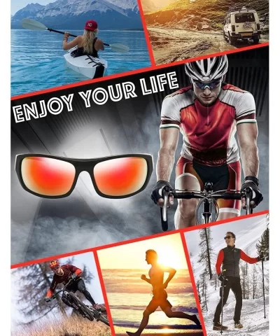 Mirror Sports Sunglasses Sun Glasses for Men Women Baseball Cycling Running - 1-shiny Black - CX18EM2D62E $24.63 Rimless