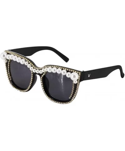 Fashion Punk Sunglasses for Women Men - Square Glasses Matel Frame UV400 Protection - Black-pearl - CC18A5RUATK $24.50 Square