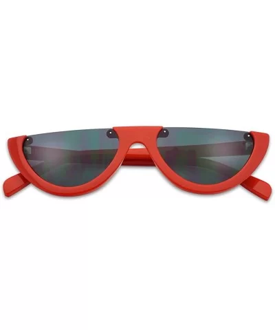 Super Small Half Moon 1990s Cateyes Sunglasses - Red Frame - Black - CF180OGGAG9 $23.00 Cat Eye