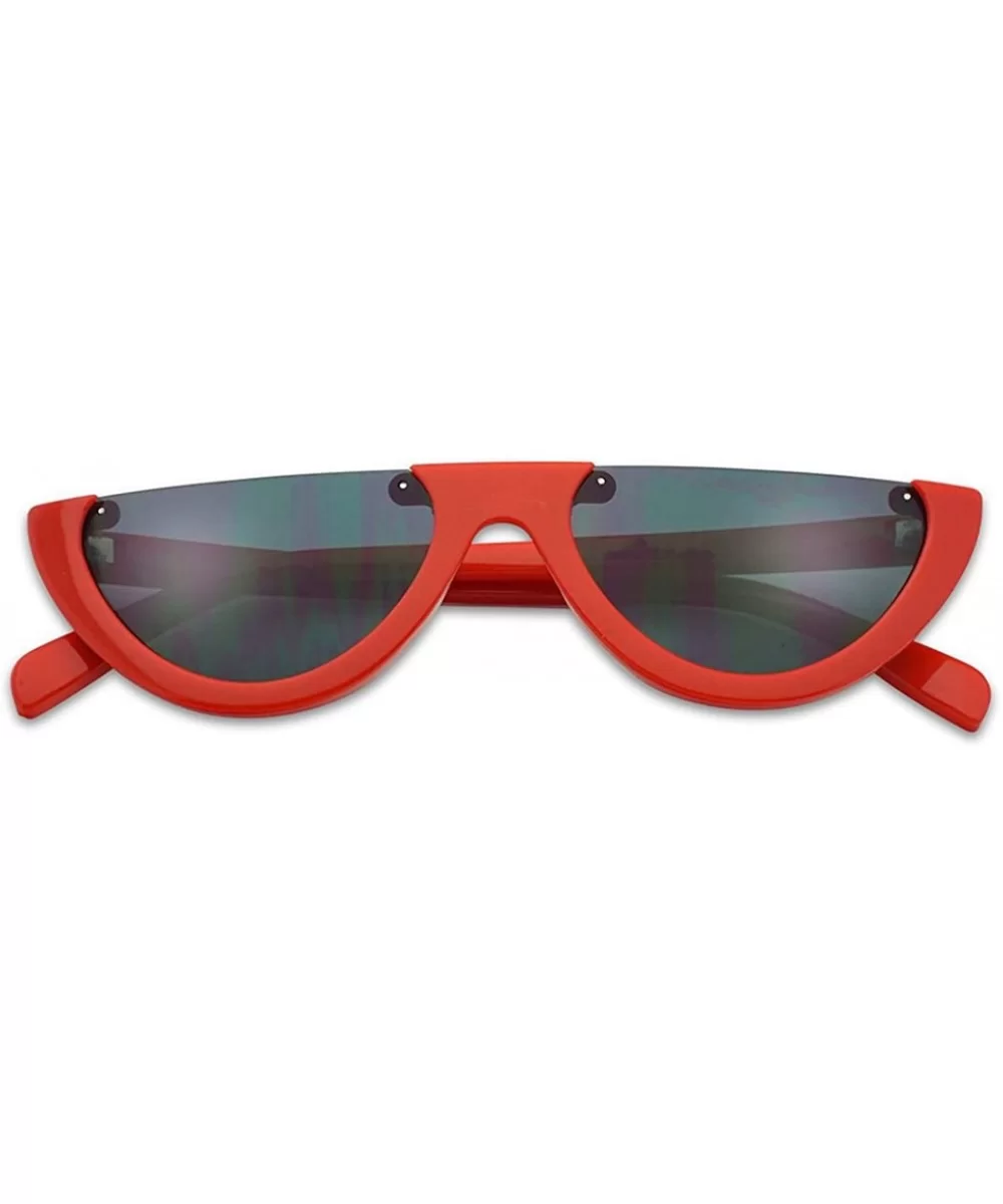 Super Small Half Moon 1990s Cateyes Sunglasses - Red Frame - Black - CF180OGGAG9 $23.00 Cat Eye