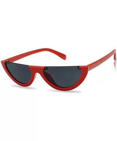 Super Small Half Moon 1990s Cateyes Sunglasses - Red Frame - Black - CF180OGGAG9 $23.00 Cat Eye