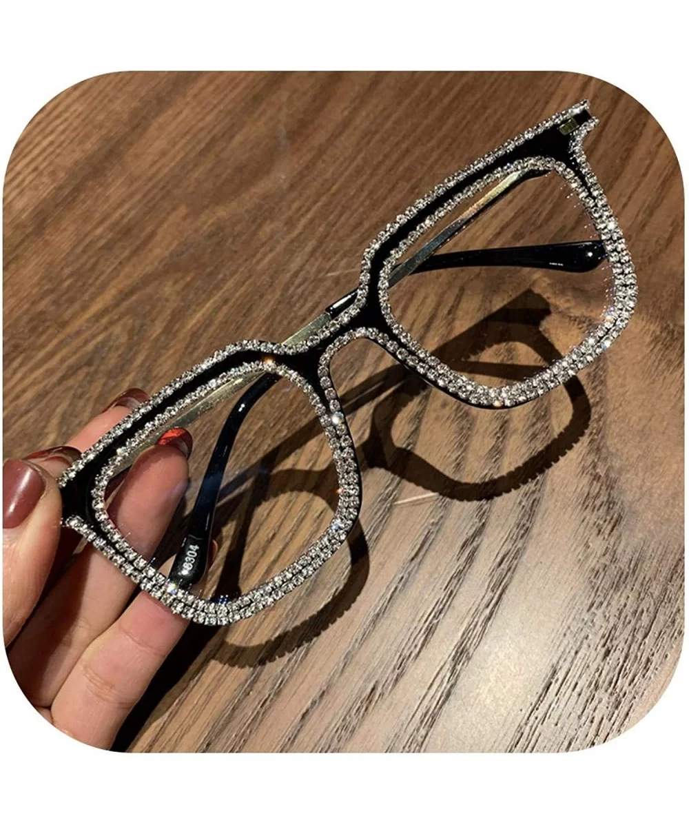 Gold Rhinestone Cat Eye Sunglasses Women Shades Sun Glasses Men Vintage Metal Clear Eyewear UV400 Sunglass - CG1984Z68UL $50....