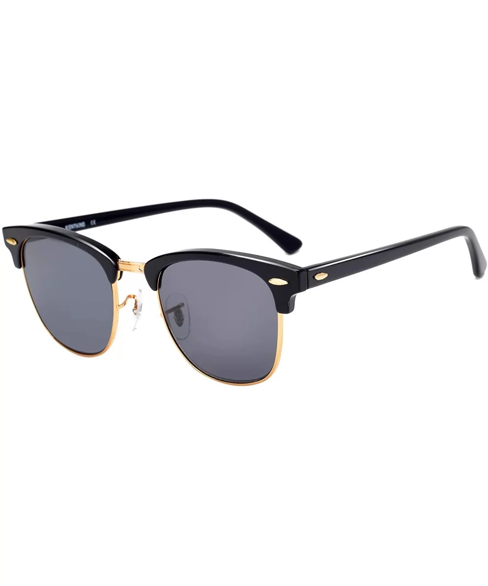 Sunglasses Vintage Semi Rimless Scratch Resistant - Metal/ Black Grey - CS18KD5UTYL $44.67 Rimless