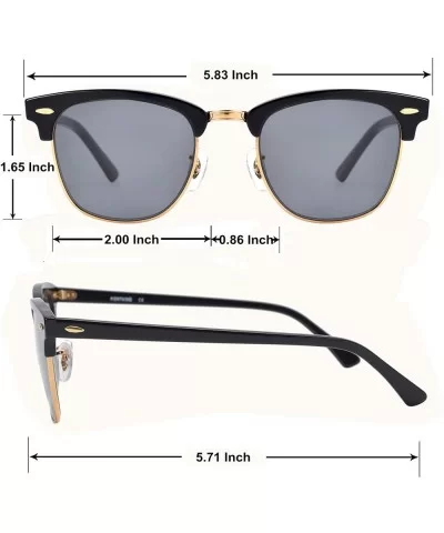 Sunglasses Vintage Semi Rimless Scratch Resistant - Metal/ Black Grey - CS18KD5UTYL $44.67 Rimless