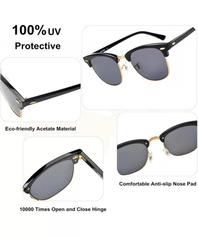 Sunglasses Vintage Semi Rimless Scratch Resistant - Metal/ Black Grey - CS18KD5UTYL $44.67 Rimless