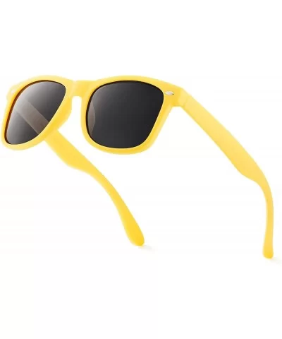 Polarized Sunglasses for Men and Women Stylish & Trendy Sun Glasses - Matte Neon Yellow - Smoke - CY124WSZ5B1 $16.40 Wayfarer