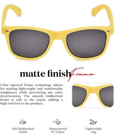 Polarized Sunglasses for Men and Women Stylish & Trendy Sun Glasses - Matte Neon Yellow - Smoke - CY124WSZ5B1 $16.40 Wayfarer