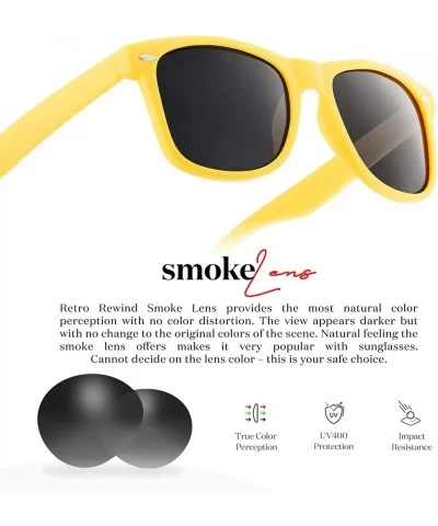 Polarized Sunglasses for Men and Women Stylish & Trendy Sun Glasses - Matte Neon Yellow - Smoke - CY124WSZ5B1 $16.40 Wayfarer