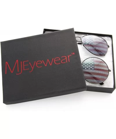 USA Flag Patriotic Sunglasses Gift Box - Gunmetal - CF12O4MEAKN $13.36 Aviator