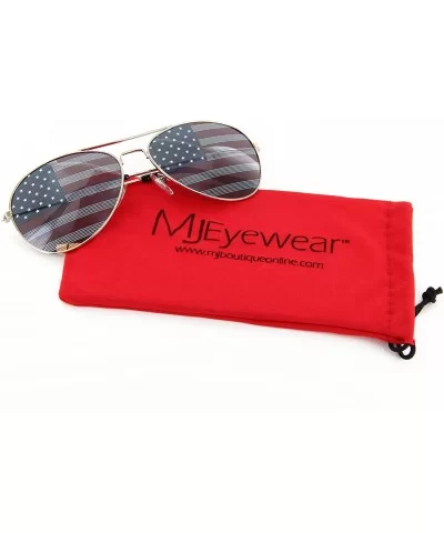 USA Flag Patriotic Sunglasses Gift Box - Gunmetal - CF12O4MEAKN $13.36 Aviator