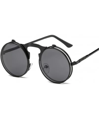 Retro Sunglasses Round Metal Frames Sun Glasses Women Men Eyewear Gold1 Silver - CV194ODCEII $38.94 Rimless