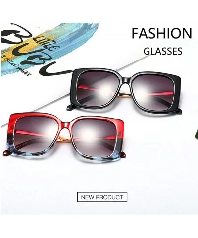 Fashion Square Sunglasses Women Retro Brand Designer Mens Goggle Oversized Sun Glasses - Black - CE193QDMNNR $20.42 Goggle