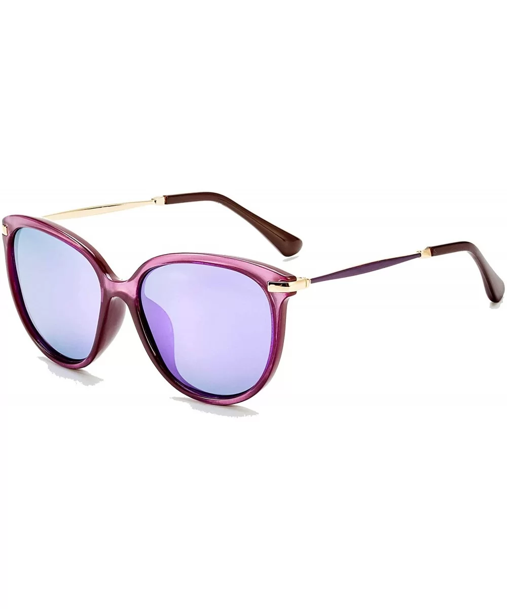 Classic Round Polarized Sunglasses Vintage Mirrored Glasses For Women - CY11YMBH251 $17.33 Square