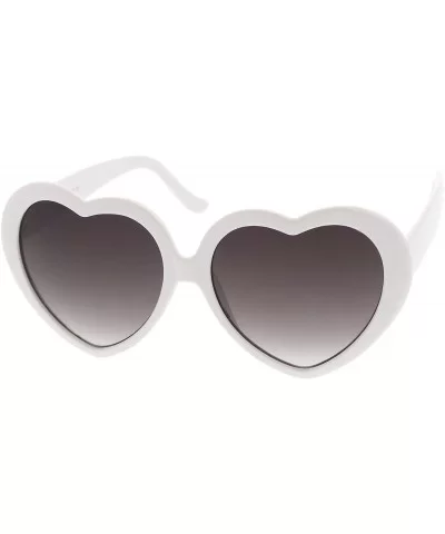 Women's Oversize Gradient Lens Heart Sunglasses 55mm - White / Lavender - CZ12NDAKU4U $17.64 Oversized